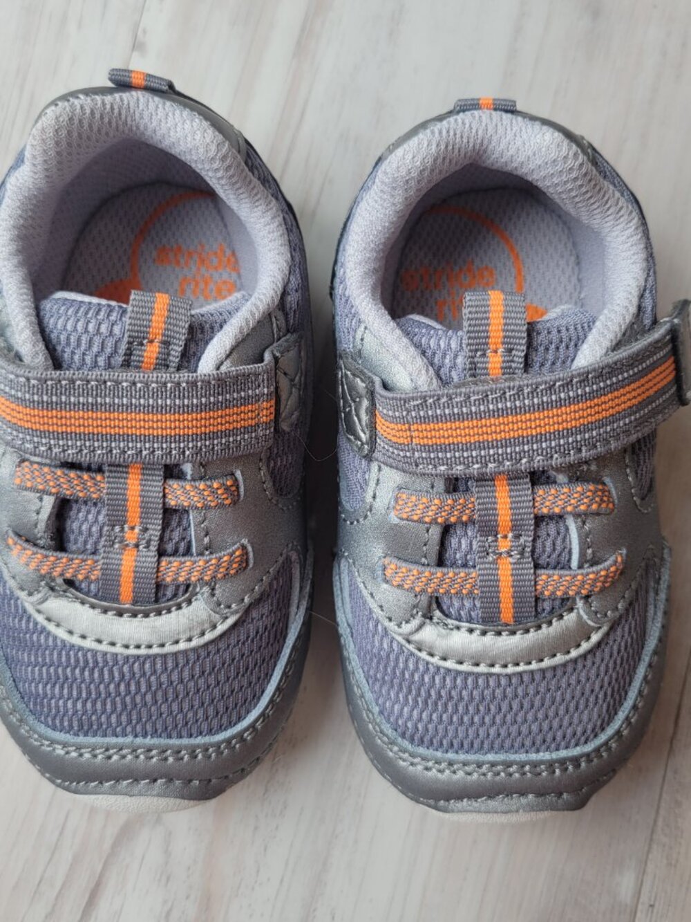 Stride Rite SM Turbo (Infant/Toddler) 4.5M Silver/Orange - Picture 2 of 6